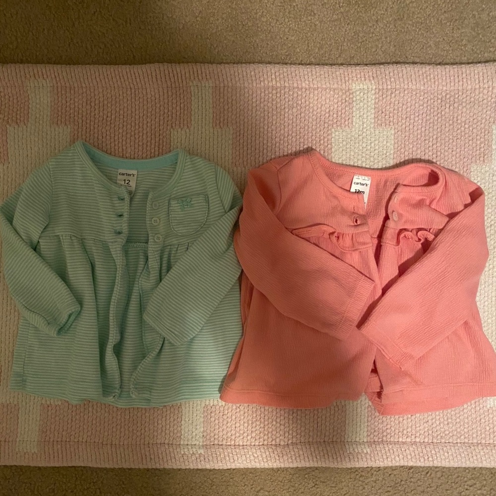 Lot of 2 Carter’s 12 month baby girl sweaters